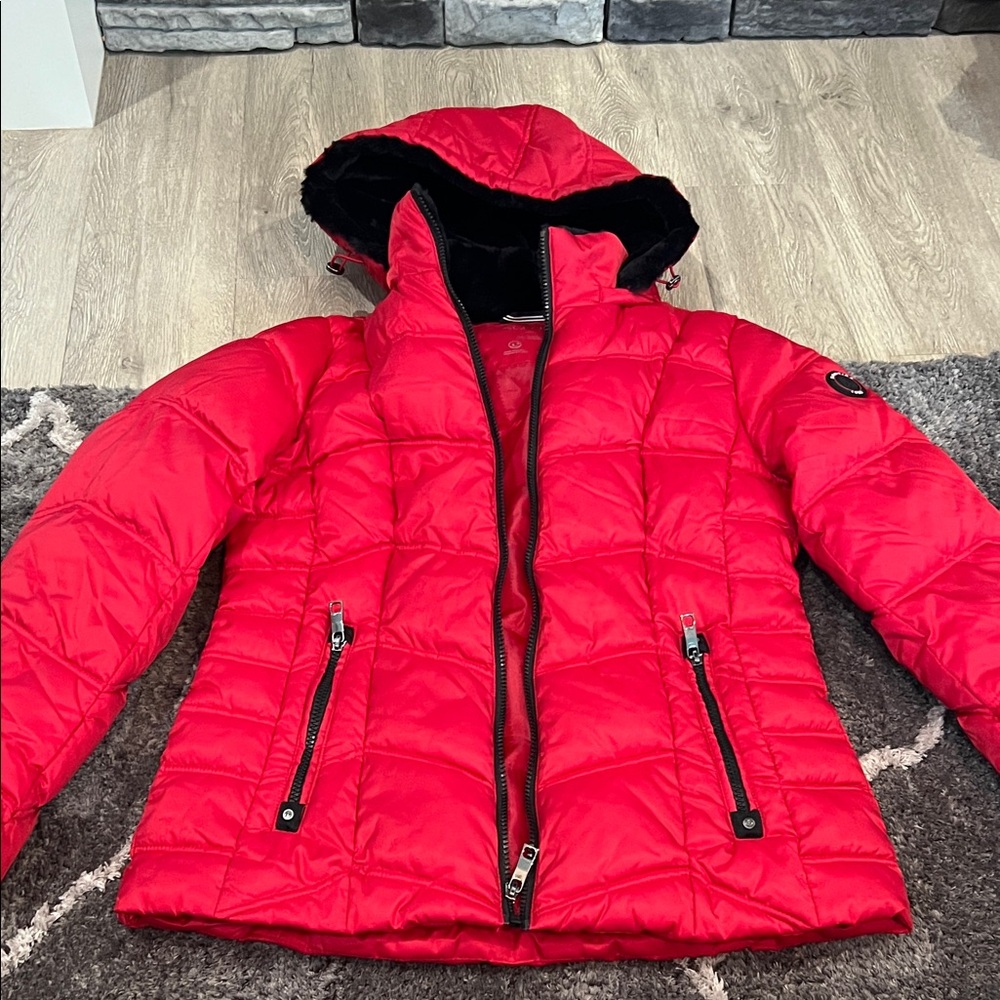 Nautica Women's Vibrant Red Puffer Jacket